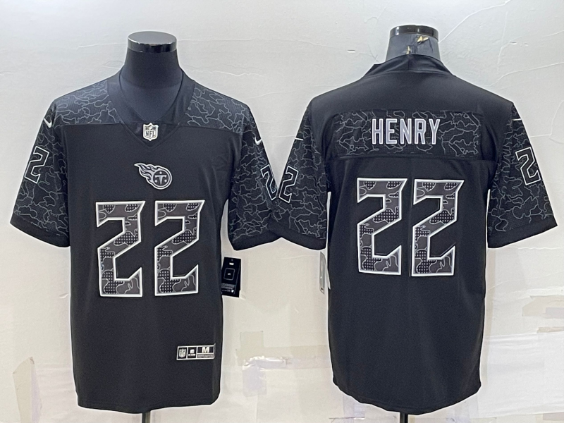 Men's Tennessee Titans Derrick Henry #22 Black Retired RFLCTV Limited Jersey
